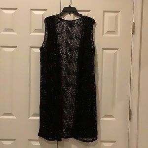 Rue 21 black lace cardigan vest